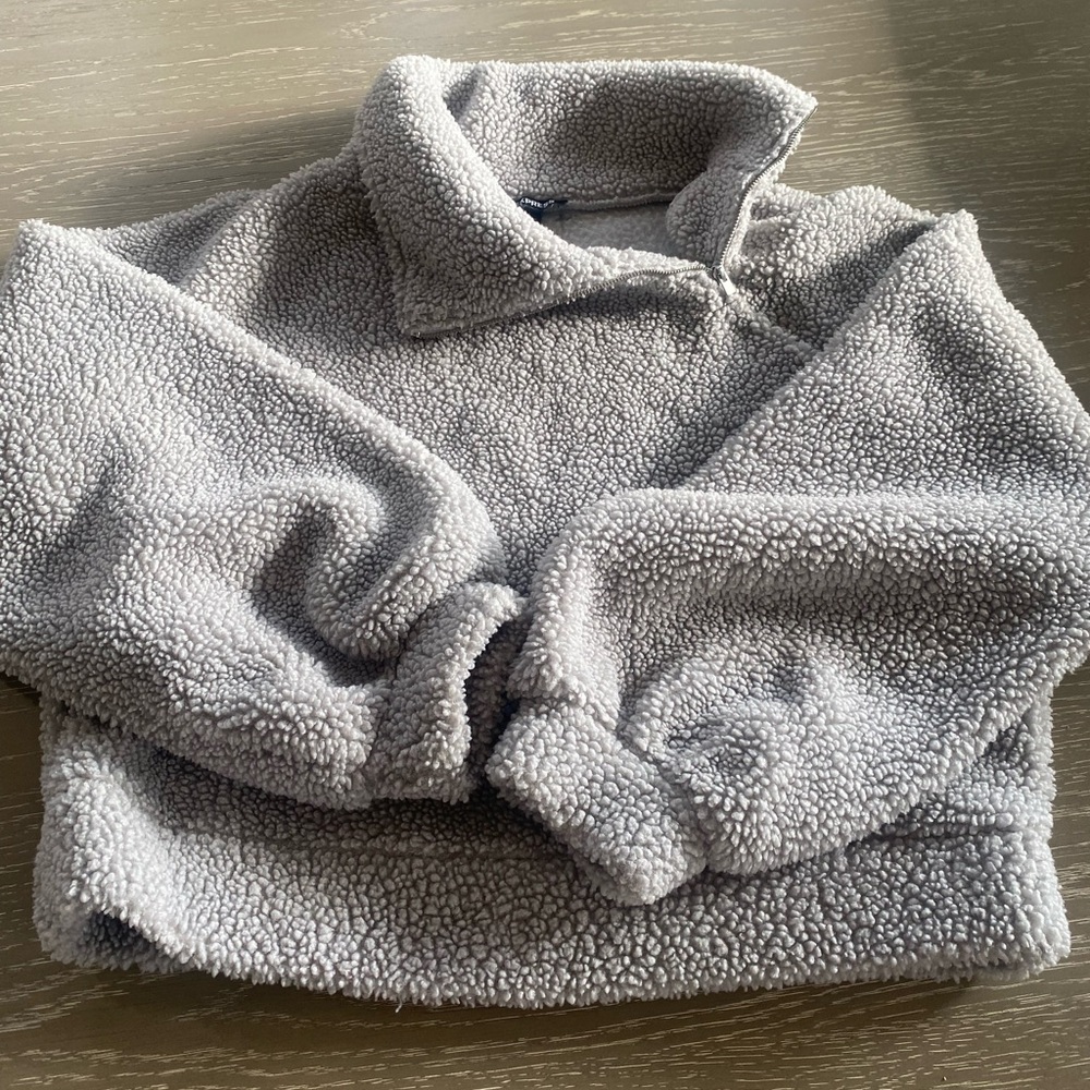 Express Gray Teddy Jacket